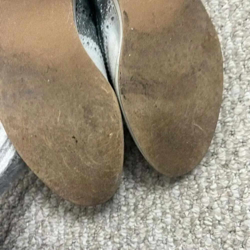 Boemos gray silver Oxford loafers slip on shoes leather  size 38